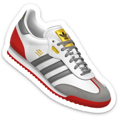 Adidas samba shoes white grey sticker