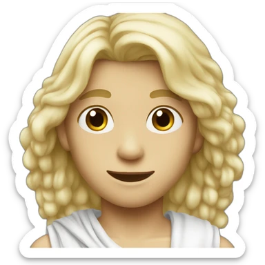 long blond hair boy with white bandanna sticker