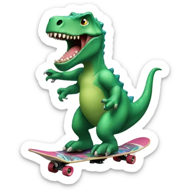 Dinosaur riding s skateboard  sticker