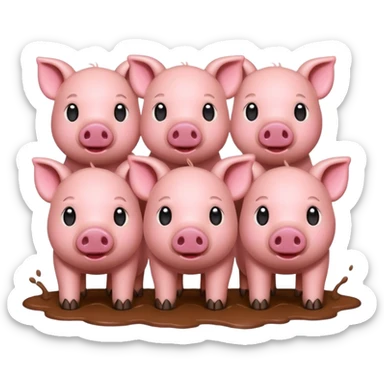 group of pigs sticker