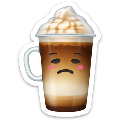 Starbuck ice coffee with ice cubes sticker