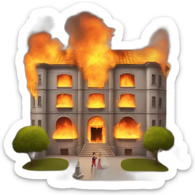 Wedding Of the Building is Burning on Fire sticker