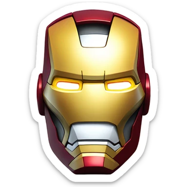 3d render iron man emoji face  sticker