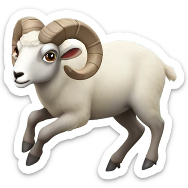 Ram in the snow slipping sticker