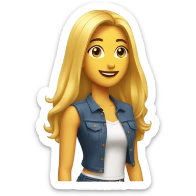 Una chica con un chico hablando sticker