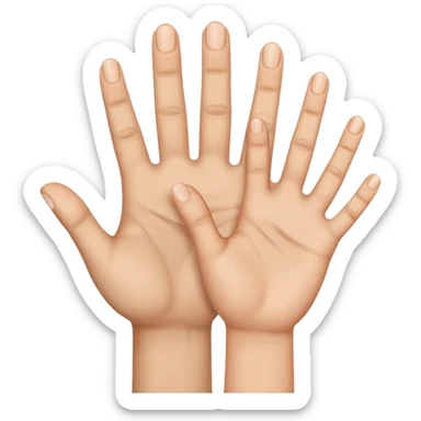 hand from the top with five fingers, make women and men hands sticker