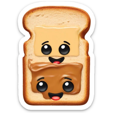1 tost on the top is peanut butter & on the top are berries  sticker