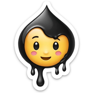 black ink spill sticker