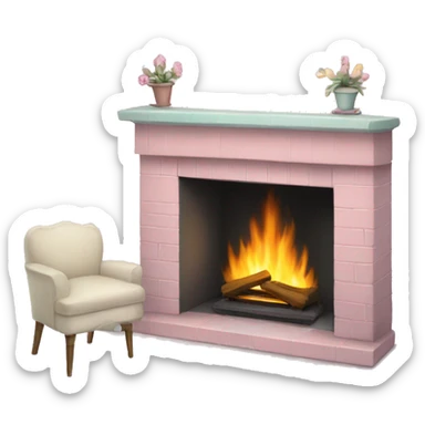a pastel fireplace sticker
