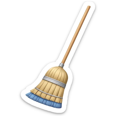 create a broom emoji sweeping away some dust  sticker