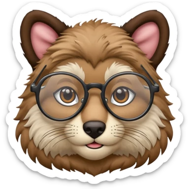 animal wtih glasses sticker