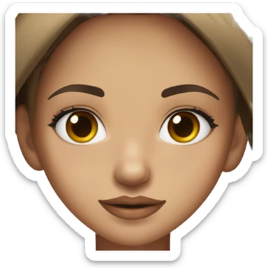 girl with brown eyes and brown hair, nostril piercing and upper lip piercing, wearing a black shirt sticker