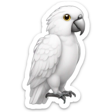 white parrot with a phone sticker