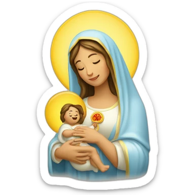 Virgen María con niño Jesús sticker
