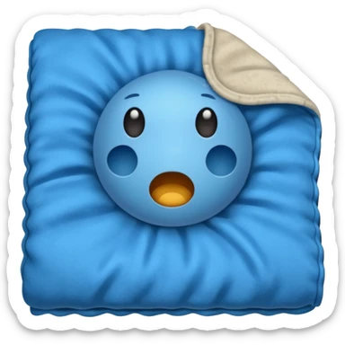 blue blanket with a bad smell coming off of it sticker