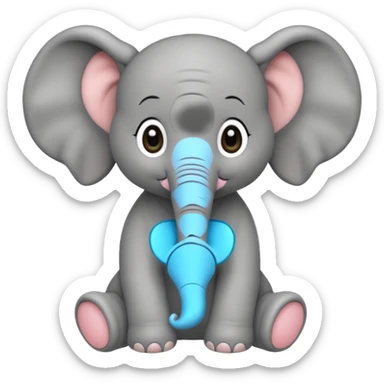 Baby elephant sitting sticker