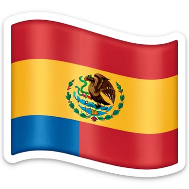 Bandera de Venezuela combinada con la bandera de México, en una sola bandera sticker
