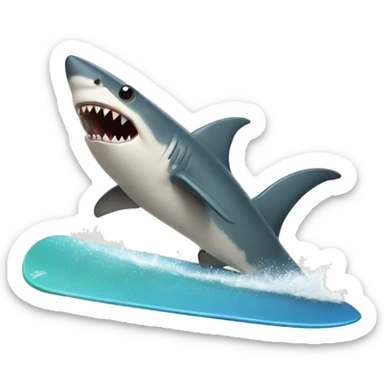 Surfboarding shark  sticker