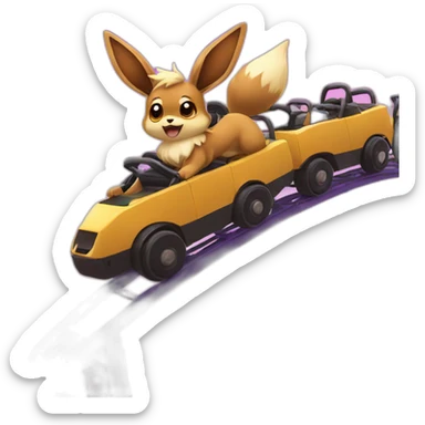 Eevee on a rollercoaster sticker
