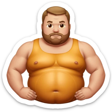 Fat guy oiled up sticker
