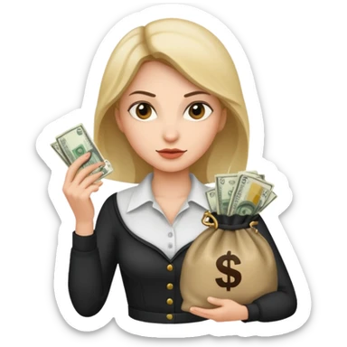 woman thief white shirt sticker