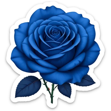 rose shape flower, no stem, now make it a vibrant darker blue color sticker