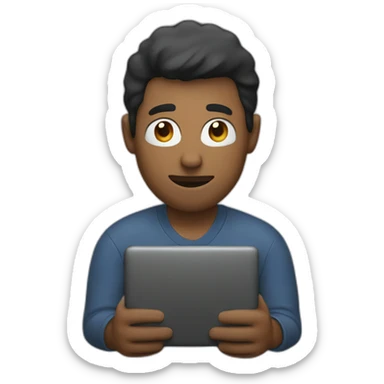 man watching a video sticker