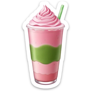 iced strawberry matcha latte sticker