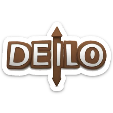 a big sign pointing at itself with the word delio sticker