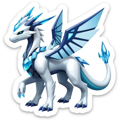 Futuristic Kyurem-reshiram-Glaceon-dialga-suicune-hybrid, full body  sticker