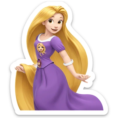 smiling girl with long hair sticker