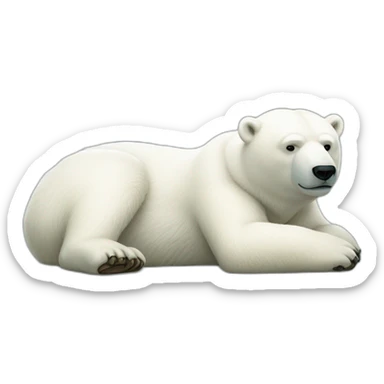 Polar bear full body laying down sticker