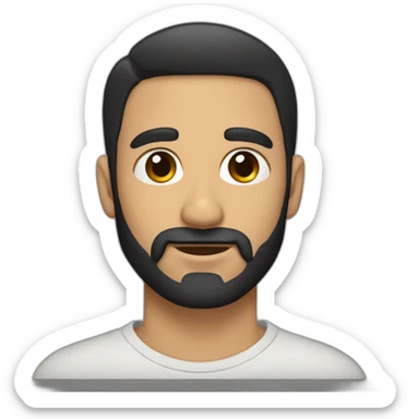 a spanish guy with a black earing and black short hair and black beard sticker