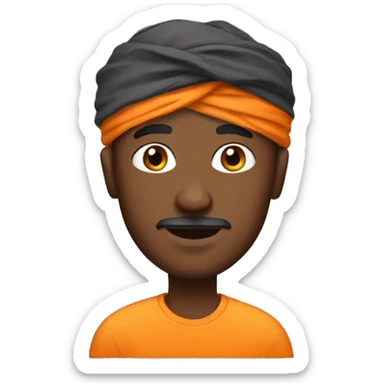 male portrait with orange turban  sticker