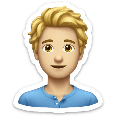 Garçon aux cheveux châtains et aux yeux bleus sticker