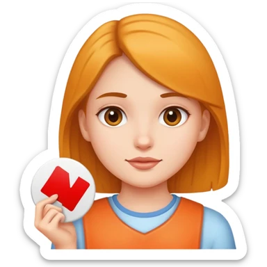 Rock girl with sign sticker