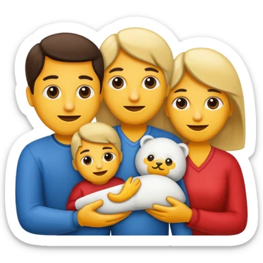 familia besandose sticker