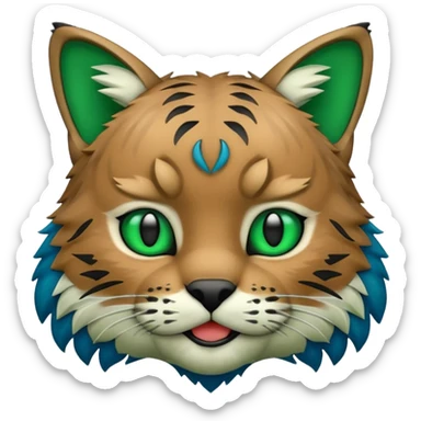 Georgia College and State University Bobcat green and blue mascot emoji copy and paste sticker