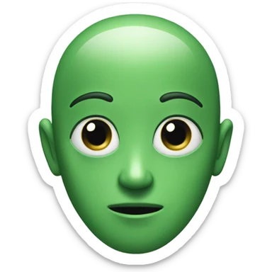 An alien emoji with a green-colored head. sticker