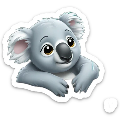 Koala soaking wet with tears of grief sticker