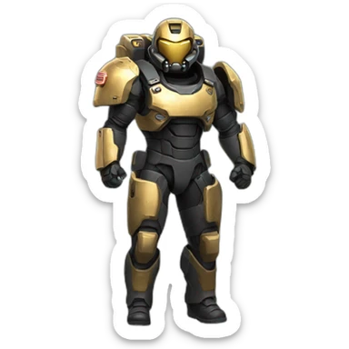 Helldivers 2 doing an ironman pose sticker
