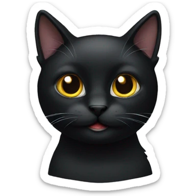 Black cat sticker