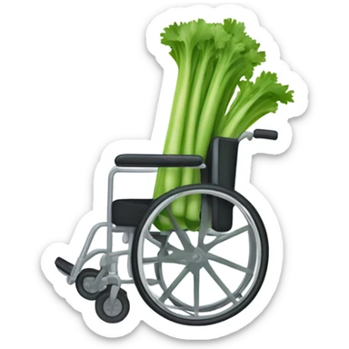 A celery stick in a wheelchair sticker