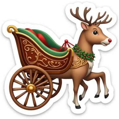 reindeer cart sticker