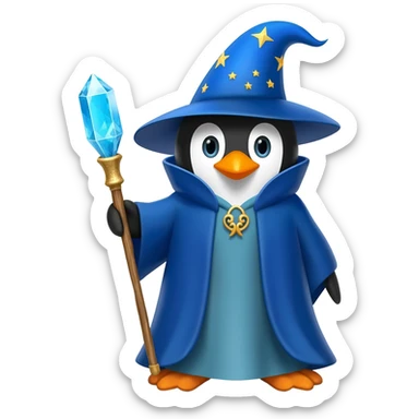 Penguin Wizard sticker
