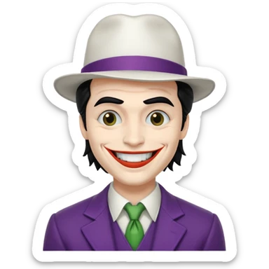 Givee me a joker with white hat and black hair sticker