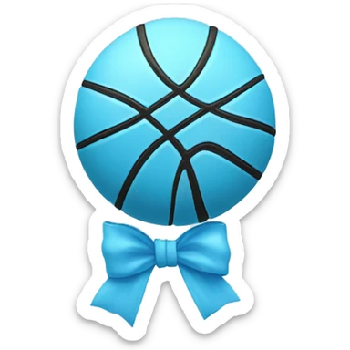 Light blue basketball with light blue bow  sticker