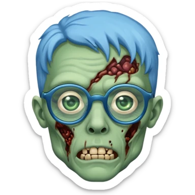 zombie with blue glasses sticker