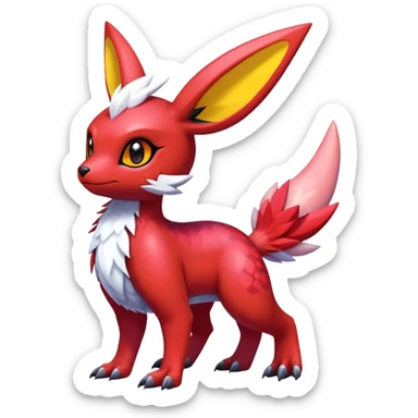  Cute Shiny Exotic Colorful Guilmon-Latias-Koraidon-Umbreon-Fakémon-hybrid-creature (full body)  sticker