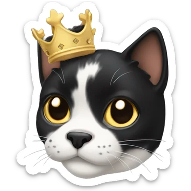 mainly black calico with crown sticker